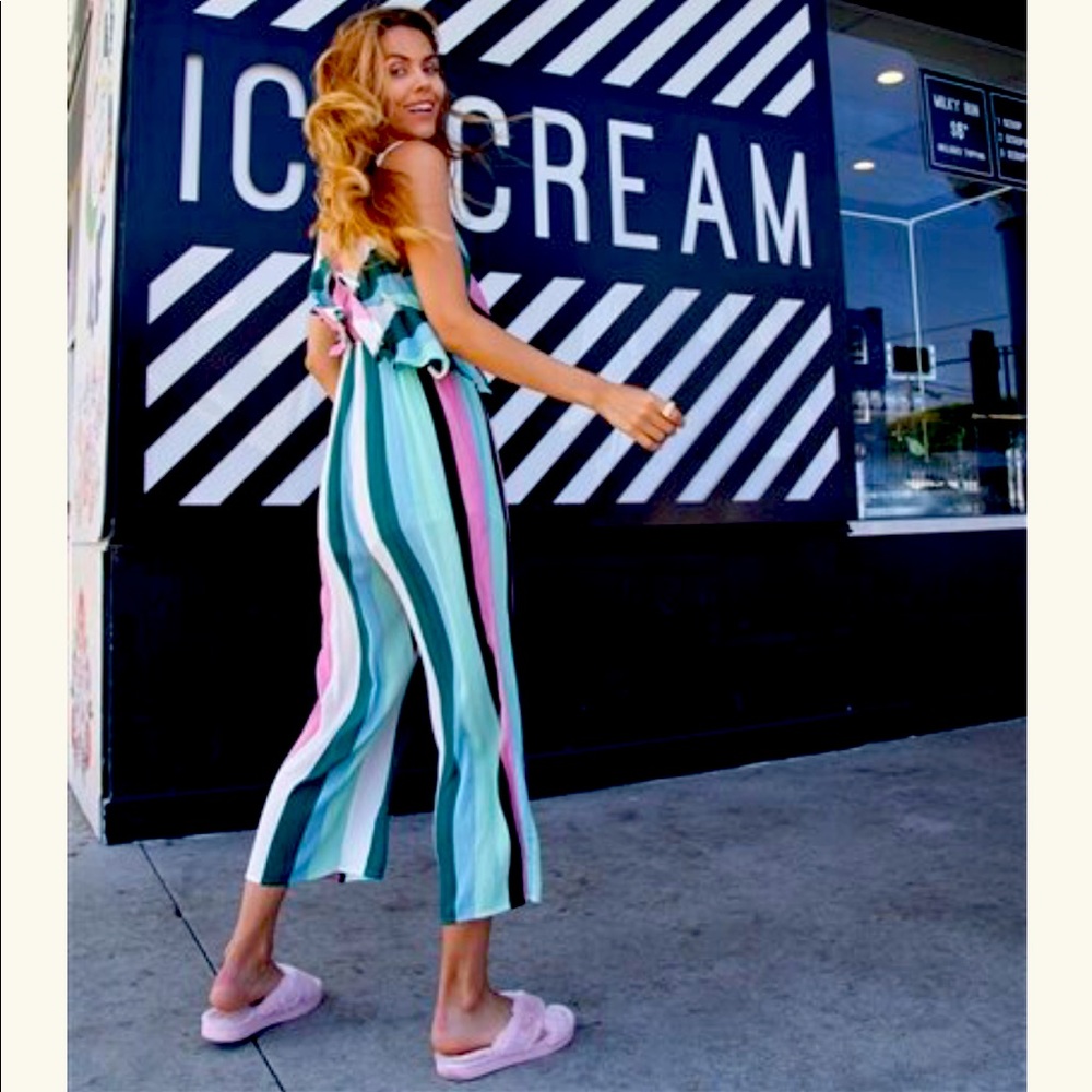 Vertical Layered Striped Jumpsuit